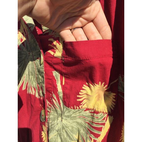 Free People Malibu Romper Women XS Red Yellow Tropical Beachy Boho Hawaii Cotton - Picture 10 of 13